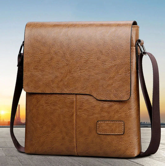 Men’s PU Leather Messenger Bag – Business-Ready and Stylish